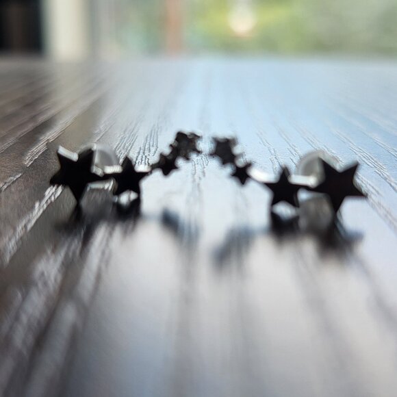 NWT STERLING SILVER 925 STAR CRAWLER EARRINGS WITH CUBIC ZIRCONIA - Picture 2 of 4